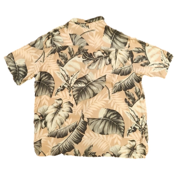 PANAMA Jack Tan & Green Leaf Print Button-Up Shirt - Picture 2 of 6